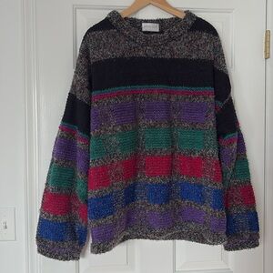 VTG 80s Allen Wah Lined lambswool blend Sweater large medium
